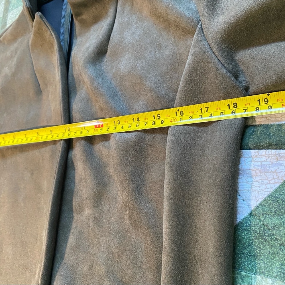 HAVE Los Angeles Long Open Cardigan Coat Small Olive green Trendy‎ Pockets - Picture 9 of 10